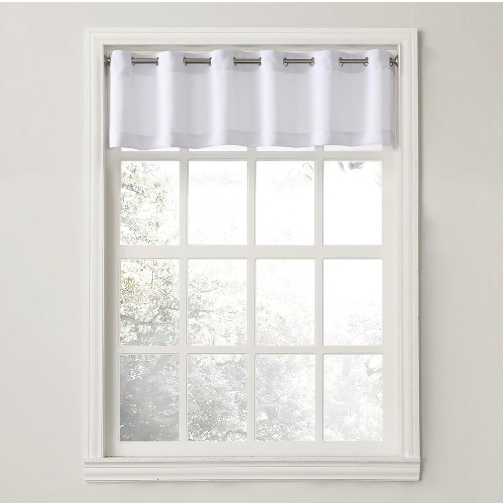 White Window Valance Short Curtain Kitchen Cafe Rod Pocket Eyelet 56x15
